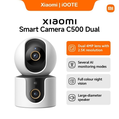 Picture of Xiaomi Smart Camera C500 Dual 4MP 2.5K WiFi 6 AI Detection PTZ 360° Dual-Lens Monitoring Two-Way Audio Night Vision 1 Year Warranty - White