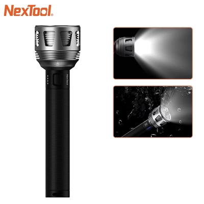 Picture of NEXTOOL Thunder Flashlight, 3600 Lumens LED Searchlight, 10000mAh Rechargeable, 4 Modes, 450m Beam, Type-C Fast Charging, IPX7 Waterproof, Aluminum Body, for Camping, Hiking, Rescue | 6 Months Warranty - Black