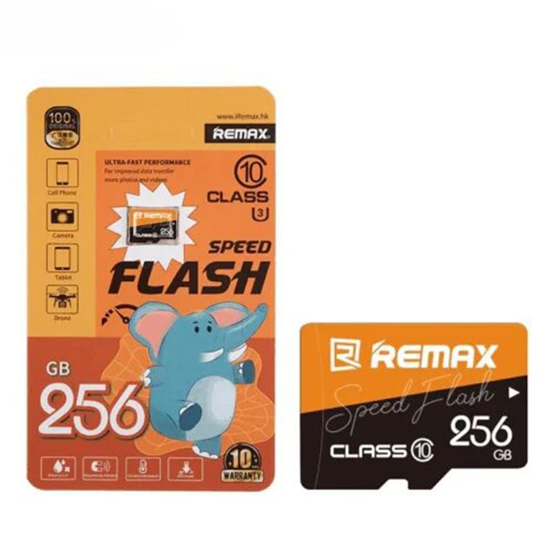 Picture of Remax 256GB microSDXC Memory Card Class 10 High Speed | Flash Super Card | Mobile Camera Storage | 10 Years Warranty - 256GB