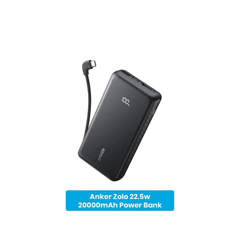 Picture of Anker Zolo A110E 20000mAh 22.5W Fast Charging Power Bank with USB-C Cable - Black