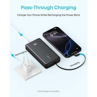 Picture of Anker Zolo A110E 20000mAh 22.5W Fast Charging Power Bank with USB-C Cable - Black
