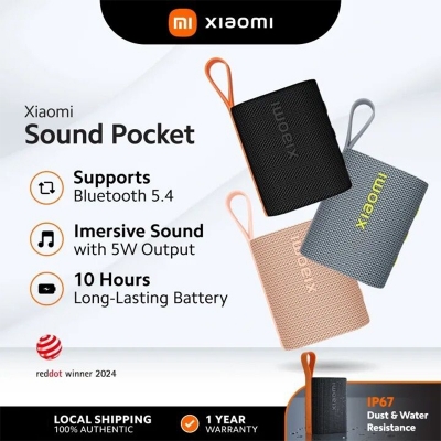 Picture of Xiaomi Sound Pocket | Portable Bluetooth Speaker | Water and Dust Resistant | Long Battery Life | Bluetooth 5.4