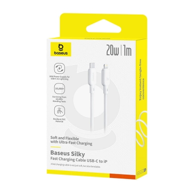 Picture of Baseus Silky Series Fast Charging Cable Type-C to IP 20W 1M - White