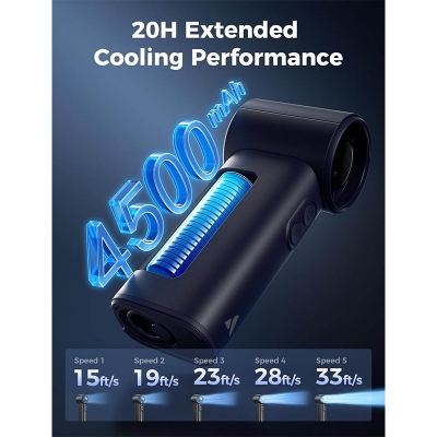 Picture of Aecooly Portable High Speed Misting Fan Cold Air Pro 4500mAh Cold Air Portable Handheld Fan | 14.4°F Drop in 10s | Mist Chill & High Speed Wind | 20H Max Cooling Time | Battery Level Display | Rechargeable Personal Turbo Fan