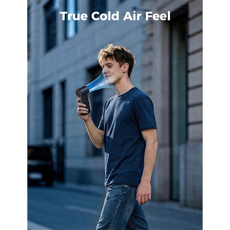 Picture of Aecooly Portable High Speed Misting Fan Cold Air Pro 4500mAh Cold Air Portable Handheld Fan | 14.4°F Drop in 10s | Mist Chill & High Speed Wind | 20H Max Cooling Time | Battery Level Display | Rechargeable Personal Turbo Fan