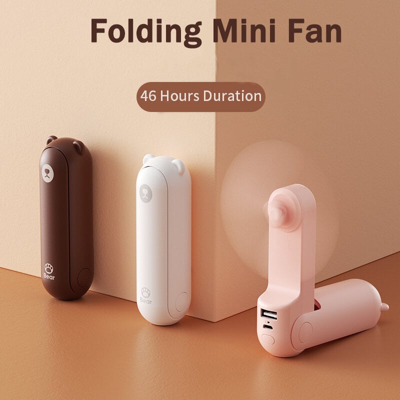 Picture of JISULIFE F8 Mini Fan Portable Fan 2000mAh Rechargeable Fan with Power Bank and Flashlight Function | best Mini Fan | Rechargeable Mini Fan
