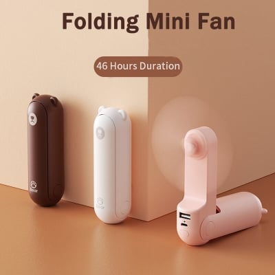 Picture of JISULIFE F8 Mini Fan Portable Fan 2000mAh Rechargeable Fan with Power Bank and Flashlight Function | best Mini Fan | Rechargeable Mini Fan