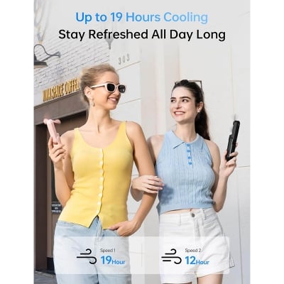 Picture of JISULIFE F8 Mini Fan Portable Fan 2000mAh Rechargeable Fan with Power Bank and Flashlight Function | best Mini Fan | Rechargeable Mini Fan
