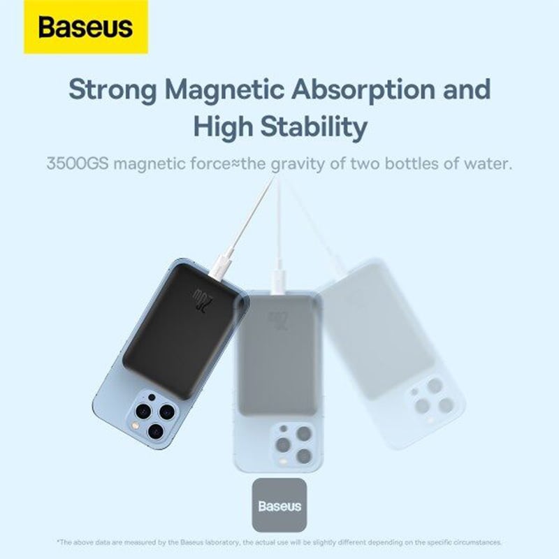 Picture of Baseus Magsafe Power Bank 10000mah Magnetic Wireless Charging PD 20W Fast Charging with Cable for iPhone 14 13 12 Pro Max - Black