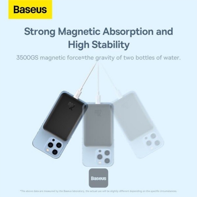 Picture of Baseus Magsafe Power Bank 10000mah Magnetic Wireless Charging PD 20W Fast Charging with Cable for iPhone 14 13 12 Pro Max - Black