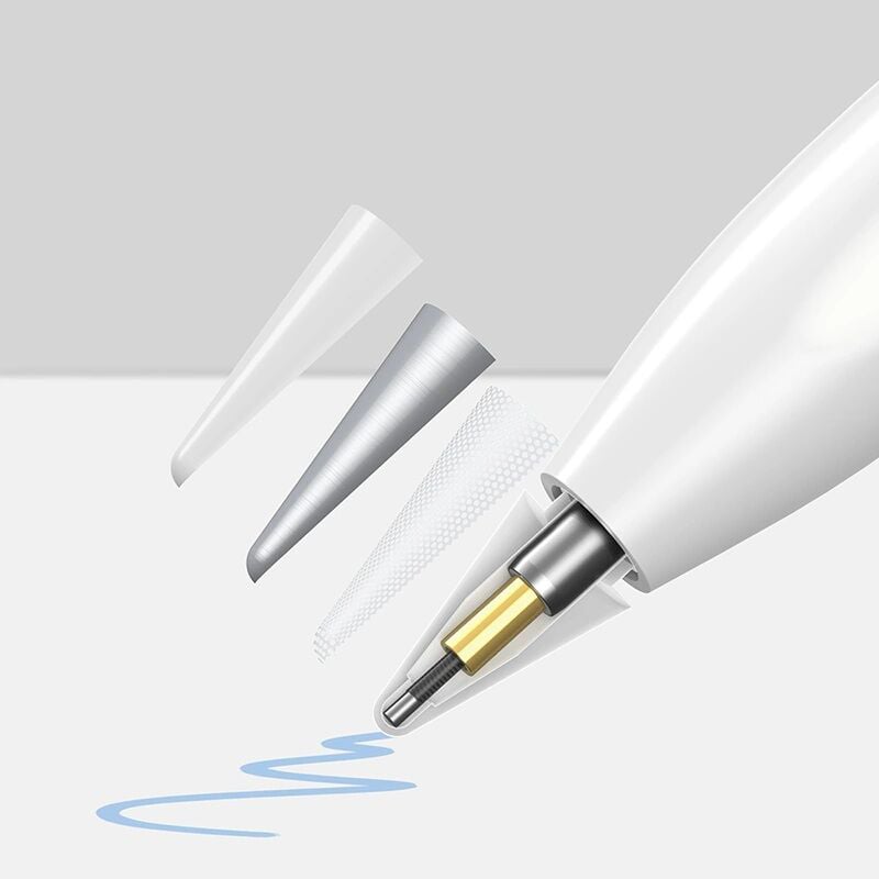 Picture of Baseus Smooth Writing Capacitive Stylus Tips White | Tilt & Press Function | Replacement Nibs for Apple Pencil 1 & 2, iPad Pro Stylus Pen | SXBC010002 - White