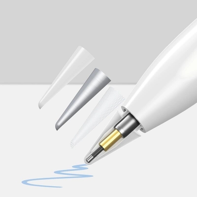 Picture of Baseus Smooth Writing Capacitive Stylus Tips White | Tilt & Press Function | Replacement Nibs for Apple Pencil 1 & 2, iPad Pro Stylus Pen | SXBC010002 - White