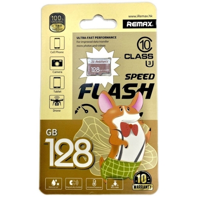 Picture of Remax 128GB MicroSDXC High Speed Flash Card | Class 10 Memory Card with 10 Years Warranty - 128GB