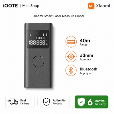 Picture of Xiaomi Smart Laser Measure global – 40m Laser Rangefinder with Bluetooth App Sync, ±3mm Accuracy & Type-C Charging | 6 Months warranty - Black