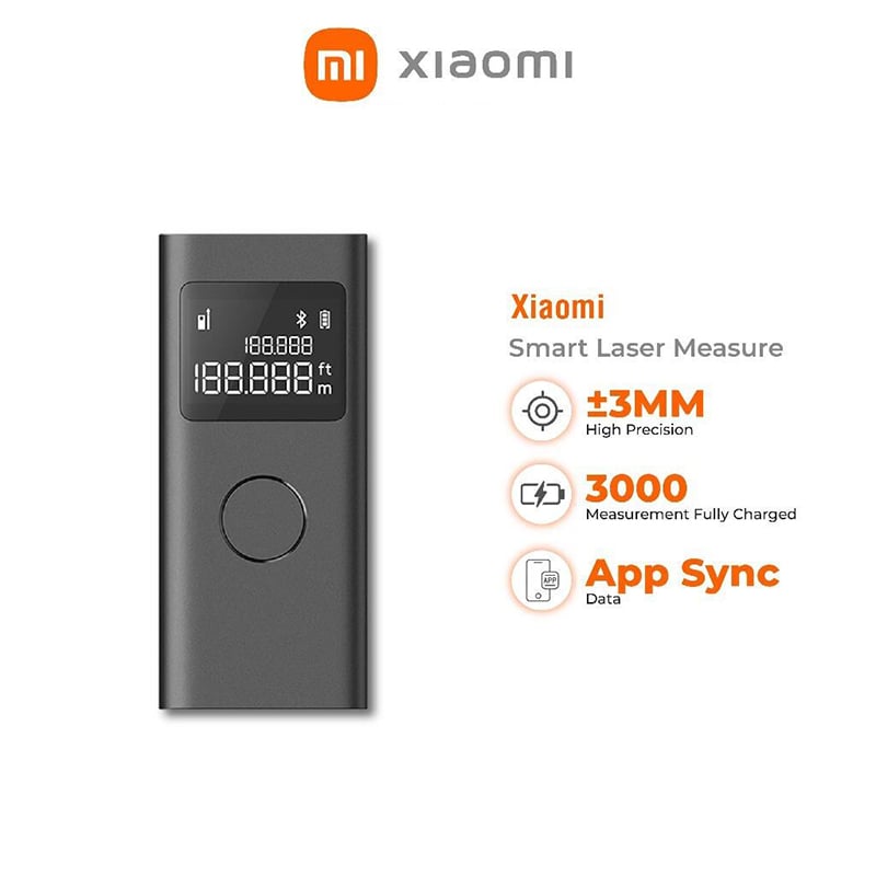 Picture of Xiaomi Smart Laser Measure global – 40m Laser Rangefinder with Bluetooth App Sync, ±3mm Accuracy & Type-C Charging | 6 Months warranty - Black