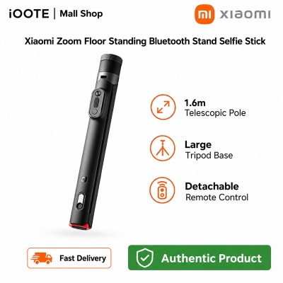 Picture of Xiaomi Zoom Floor Standing Bluetooth Stand Selfie Stick XMBJZPG01YM Tripod Stand for Photos, Videos & Live Streaming - Black