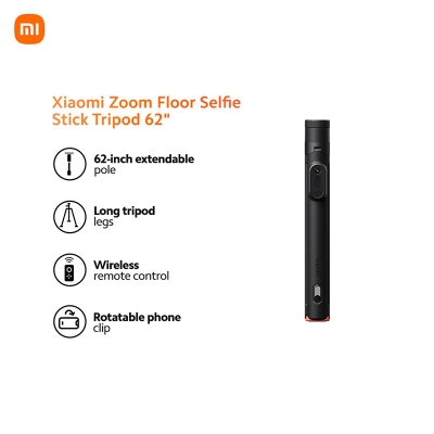 Picture of Xiaomi Zoom Floor Standing Bluetooth Stand Selfie Stick XMBJZPG01YM Tripod Stand for Photos, Videos & Live Streaming - Black