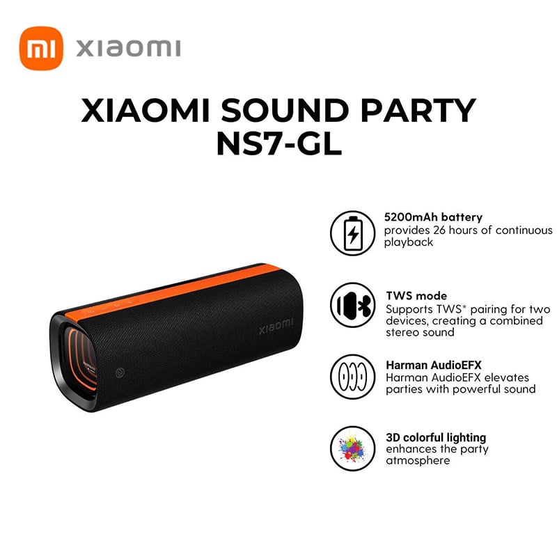 Picture of Xiaomi Sound Party 50W Bluetooth Speaker | Harman AudioEFX, TWS Mode, 26H Playtime | 6 Months Warranty - Black
