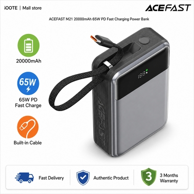 Picture of ACEFAST M21 20000mAh 65W PD Fast Charging Power Bank for iPhone & Samsung | 3 Months Warranty - Black