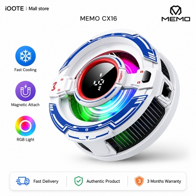 Picture of MEMO CX16 Phone Cooler with Temperature Display for PUBG Mobile Gamer | 3 Months warranty - Multicolor