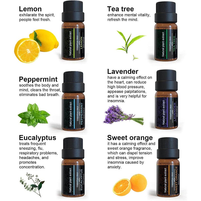 Picture of Pure Natural Essential Oil 10ML 6 Pcs set For Humidifier Fragrance Aroma Diffuser - Multicolor