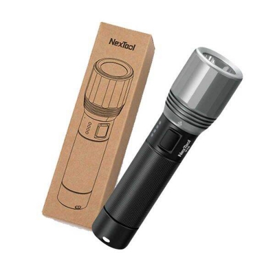 Picture of Xiaomi Nextool T10 2000Lumens 7 Modes High Power LED Rechargeable Flashlight |  2000 Lumens Power  |  Long Battery Backup | Water Resistant | 3 Months Warranty - Black