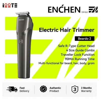 Picture of Enchen Beardo 2 8000RPM Update Version Electric Hair Clipper Trimmer Upgraded 1200mAh Battery Rechargeable Razor Professional Hair Cutter Shaver | 3 months Warranty - Black