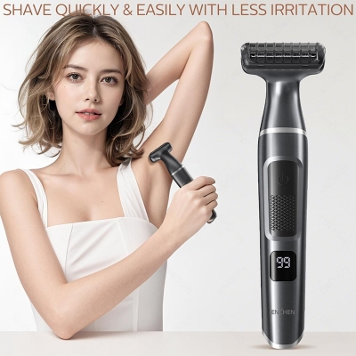 Picture of ENCHEN A1 Hair Removal Shaver, Gentle Full Body Hair Trimmer for Women and Men, Waterproof, USB Rechargeable, Portable for Underarm, Legs, Bikini Line | 3 Months Warranty - Black
