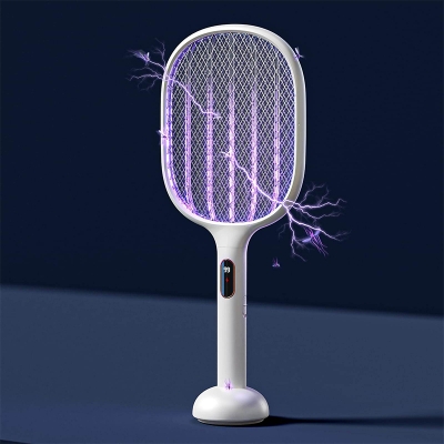 Picture of Xiaomi Qualitell S1 Smart Digital Display Electric Mosquito Swatter | USB Rechargeable Mosquito Bat | LED Display Insect Killer Racket | Safe & Powerful Bug Zapper | 6 Months Warranty - White