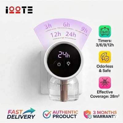 Picture of Xiaomi Qualitell P2 Digital Display Electric Mosquito Repellent | USB Rechargeable Anti Mosquito Device | Portable Insect Killer | Indoor Outdoor Mosquito Killer - White
