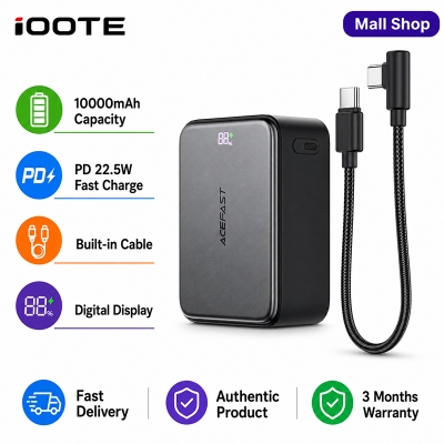 Picture of ACEFAST M28 10000mAh 22.5W PD Fast Charging Power Bank | USB-C Portable Charger for iPhone Android Samsung Xiaomi | 3 Months Warranty - Black