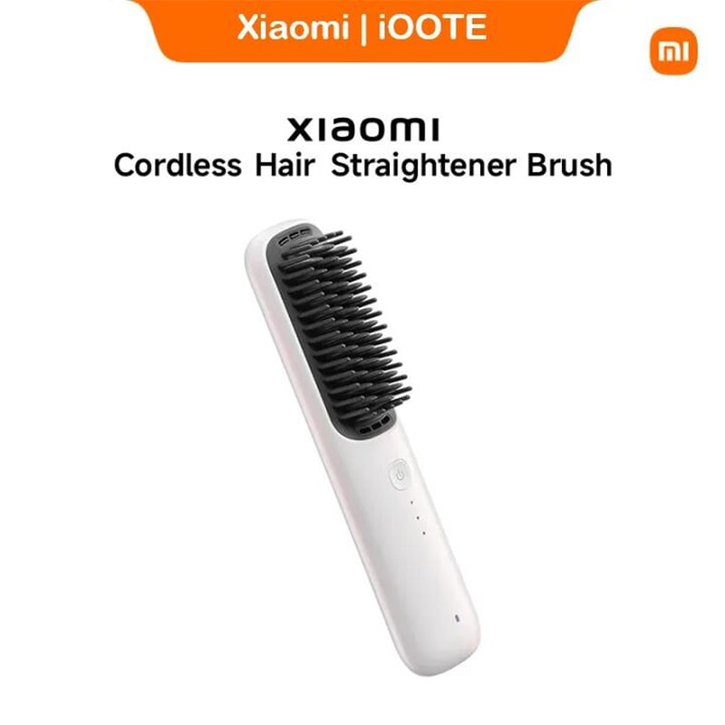 Picture of Xiaomi Mijia Cordless Hair Straightener Brush, 3 Temperature Settings, Lightweight Portable Hair Brush, Dual Batteries | 6 Months Warranty - White