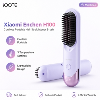 Picture of Xiaomi Enchen H100 Cordless Portable Hair Straightener Brush, Rechargeable Travel Hair Styling Comb with 3 Temperature Settings | 3 Months Warranty - Multicolor
