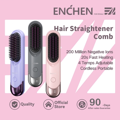 Picture of Xiaomi Enchen H100 Cordless Portable Hair Straightener Brush, Rechargeable Travel Hair Styling Comb with 3 Temperature Settings | 3 Months Warranty - Multicolor