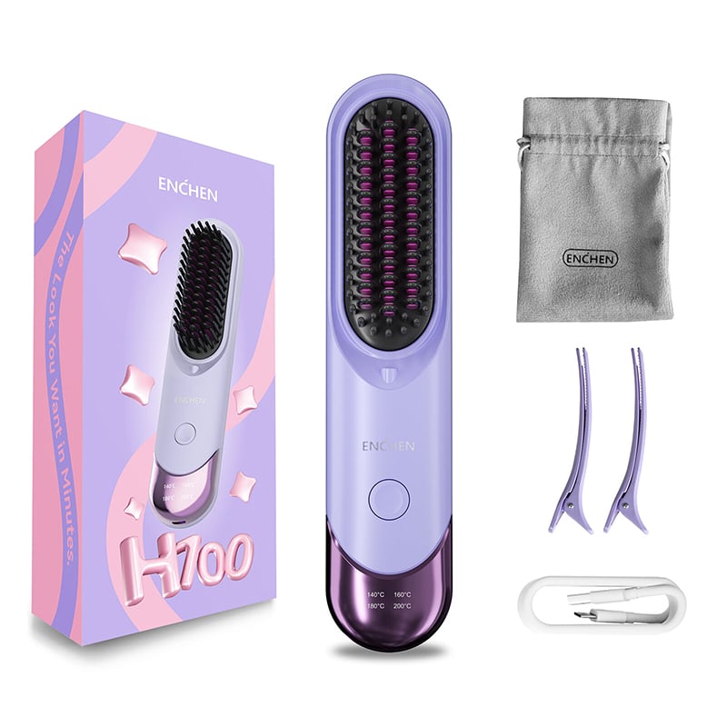 Picture of Xiaomi Enchen H100 Cordless Portable Hair Straightener Brush, Rechargeable Travel Hair Styling Comb with 3 Temperature Settings | 3 Months Warranty - Multicolor