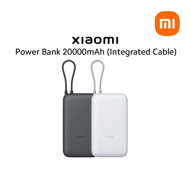 Picture of Xiaomi 20000mAh Power Bank Global Version with Integrated Cable | 22.5W Fast Charging, USB-C & USB Ports | 12 Months Official Warranty