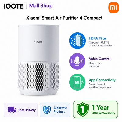Picture of Xiaomi Smart Air Purifier 4 Compact EU Version  Smart Air Cleaning for Healthy Indoor Living | 1 year official Warranty - White
