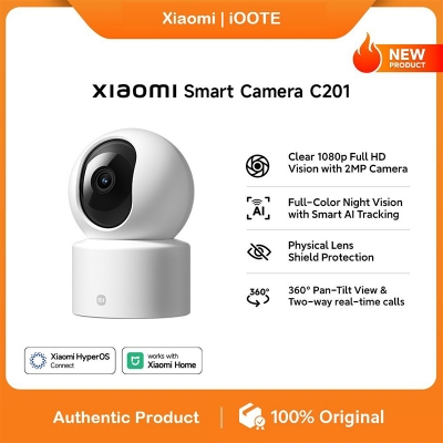 Picture of Xiaomi Smart Camera C201 | 1080p Indoor Security Camera | 360° Panoramic View, Physical Lens Shield, AI Human & Pet Detection, Full-Color Night Vision, Wi-Fi 6, Google Assistant Supported | 1 Year Official Warranty - White