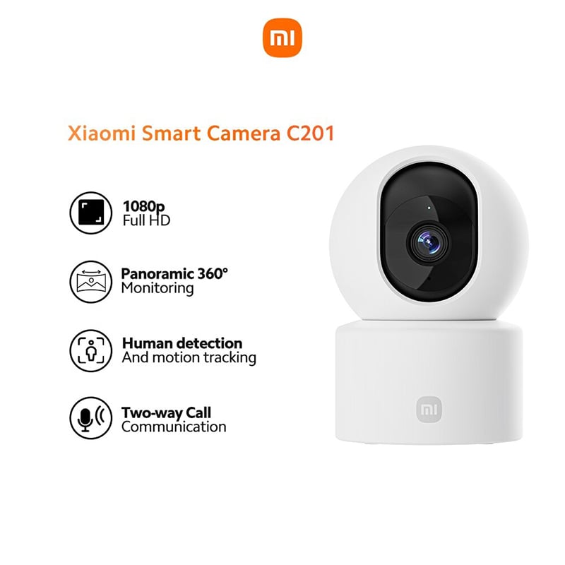 Picture of Xiaomi Smart Camera C201 | 1080p Indoor Security Camera | 360° Panoramic View, Physical Lens Shield, AI Human & Pet Detection, Full-Color Night Vision, Wi-Fi 6, Google Assistant Supported | 1 Year Official Warranty - White