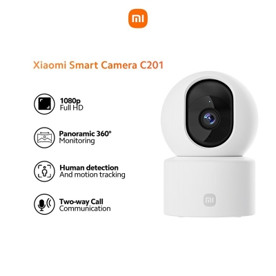 Picture of Xiaomi Smart Camera C201 | 1080p Indoor Security Camera | 360° Panoramic View, Physical Lens Shield, AI Human & Pet Detection, Full-Color Night Vision, Wi-Fi 6, Google Assistant Supported | 1 Year Official Warranty - White