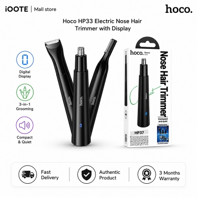 Picture of Hoco HP37 Three-in-One Multifunctional Nose Hair Trimmer | 3 Months Warranty - Black
