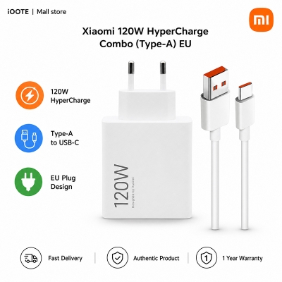 Picture of Xiaomi 120W HyperCharge Combo (Type-A) EU | 1 year warranty - White
