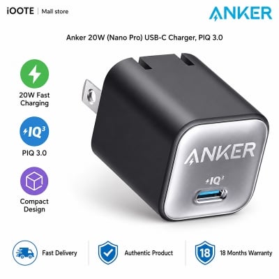 Picture of Anker 20W 511-Nano Pro USB-C Charger, PIQ 3.0 Compact Fast Charger for iPhone 17/16/15/14 Series, Galaxy, Pixel 4/3, iPad (Cable Not Included) - White