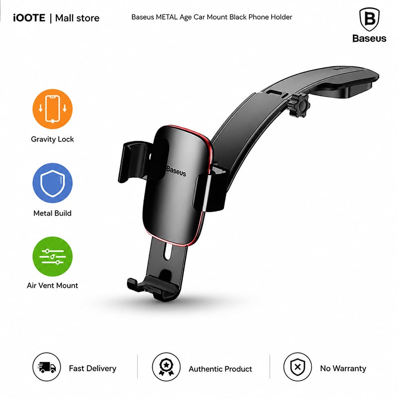 Picture of Baseus METAl Age Car Mount Black Phone Holder - Black