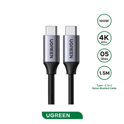 Picture of UGREEN US161 Type-C to Type-C 3.1 Gen Data Cable 1.5M with 100W Charging and 4K 60Hz | 18 Months warranty - Black