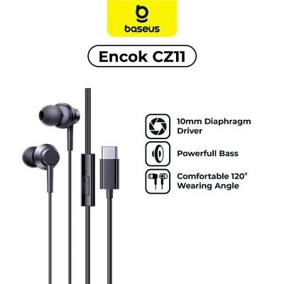 Picture of Baseus Earphone CZ11 Type-C Earphone For iPhone 15 16 Series Samsung Google Pixel With 3 Months Warranty