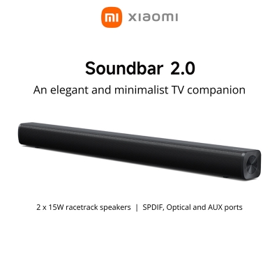 Picture of Xiaomi Soundbar 2.0 S22V 30W Bluetooth 5.3 TV Speaker with Optical, S/PDIF & AUX Connectivity | UK Version | 12 Months Official Warranty - Black