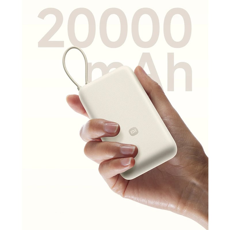 Picture of Xiaomi 33W Power Bank 20000mAh with Built-in USB-C Cable, USB-C & USB-A Ports – Global Version | 12 Months Warranty