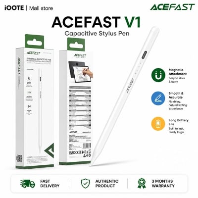 Picture of ACEFAST V1 Capacitive Pen Active Recognition Low Latency Magnetic Stylus | 3 Months Warranty - White