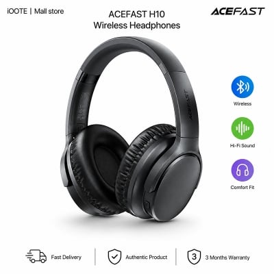 Picture of ACEFAST H10 Wireless Headphones with 40mm Hi-Fi Drivers, Bluetooth 5.4 & 60H Battery | 3 Months Warranty - Black
